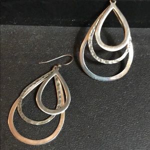 Silpada Tri-textured SS Earrings. W1576